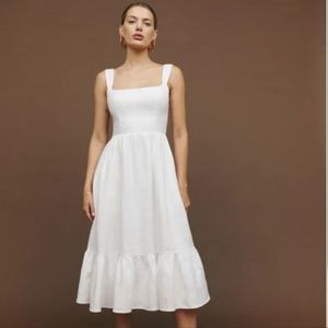 Reformation Bucatini Linen Midi Dress